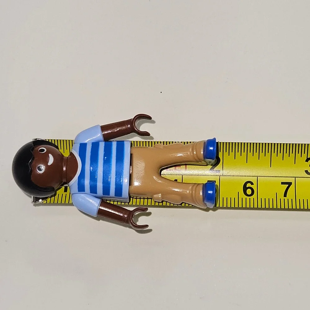Playmobil 1.2.3 Male Figure Boy OS Blue Striped Shirt Tan Pants 2016 3406650 3